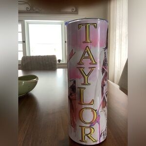 Taylor Swift Pink and White 20 oz Stainless Steel Tumbler